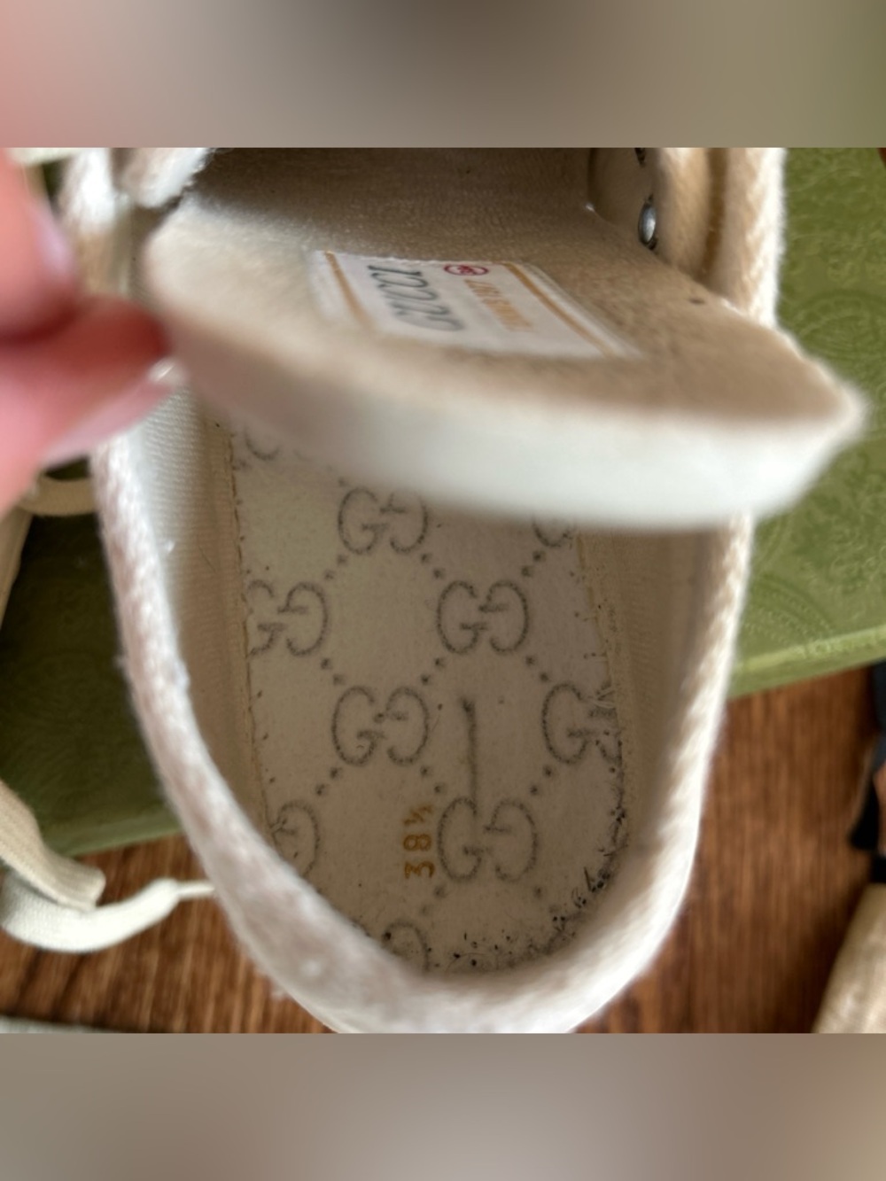 Gucci Cream GG Canvas Platform Sneakers - Picture 6 of 8